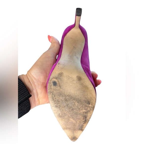 Nine West beautiful hot pink Suede Heels with Pointed Toe sz 7.5 preloved - Picture 7 of 7